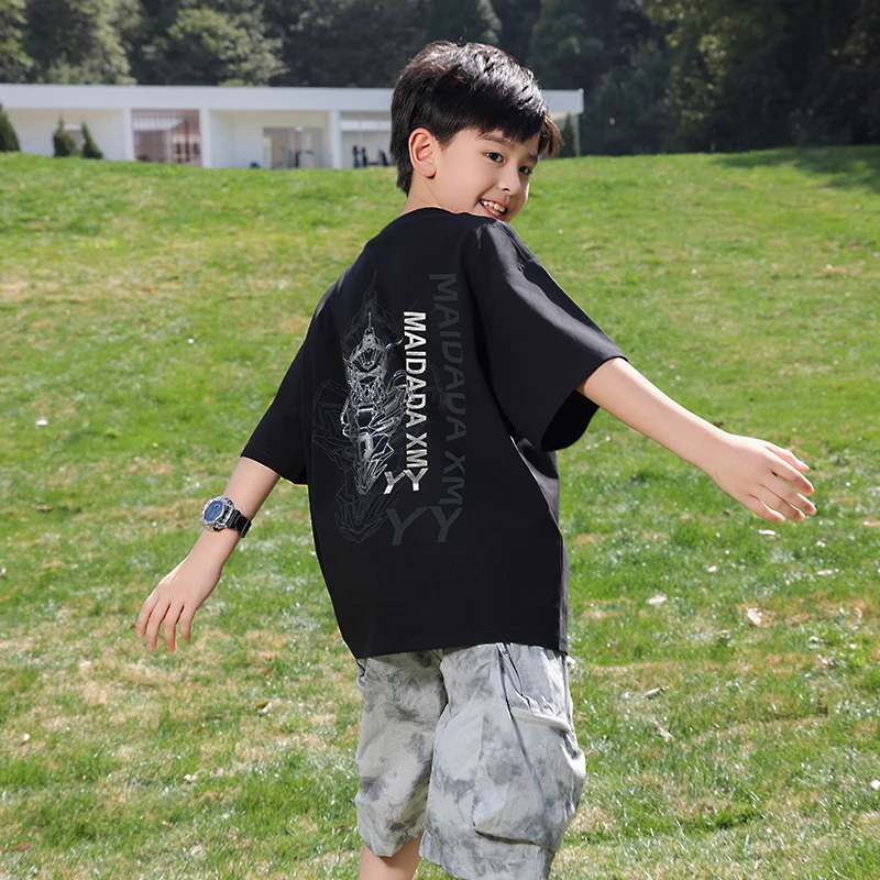 男童夏装套装2025新款儿童洋气时尚休闲短袖中大童运动夏装TZW191