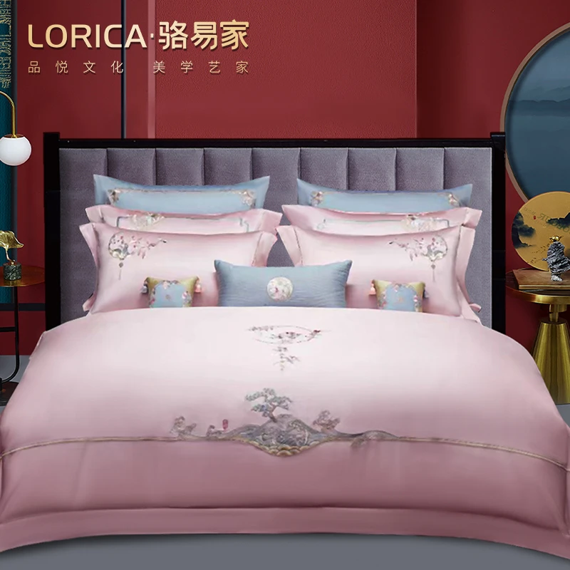 骆易家「东方喜韵」陪嫁物品女方全套结婚用品被子床上四件套礼盒