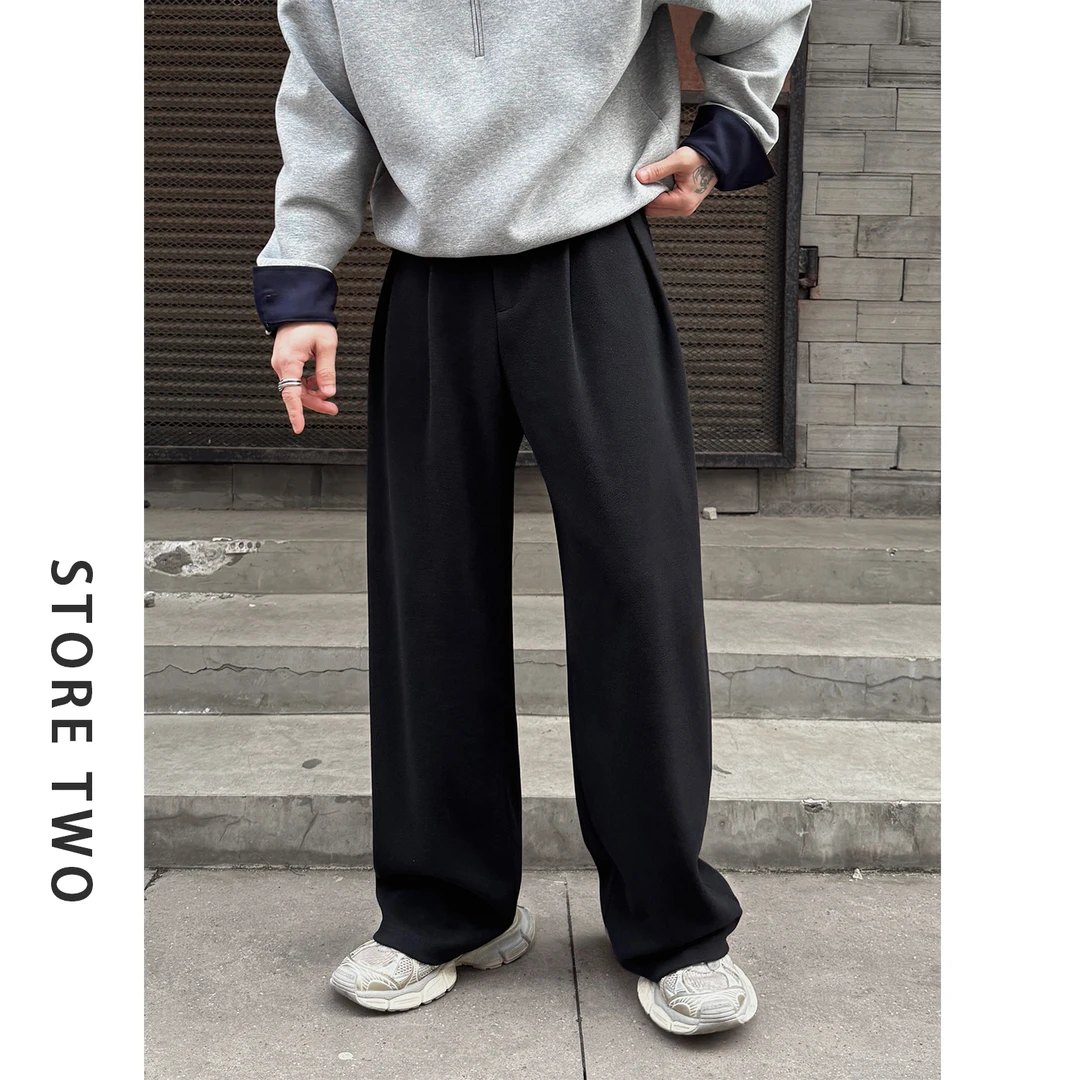 【二掌柜】25 S/S“醋酸+羊毛”420g软糯宽松直筒卫裤垂感休闲西裤
