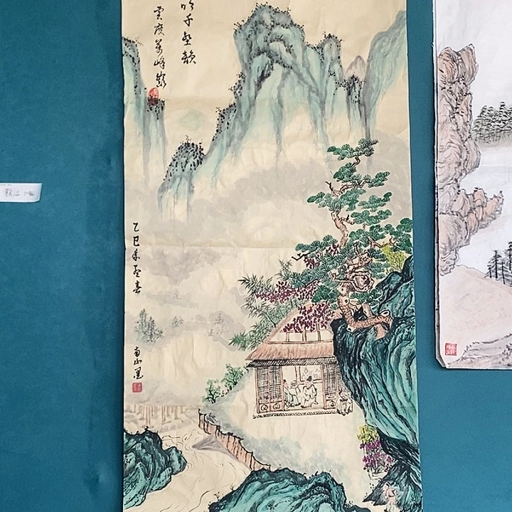 国画三尺手绘山水