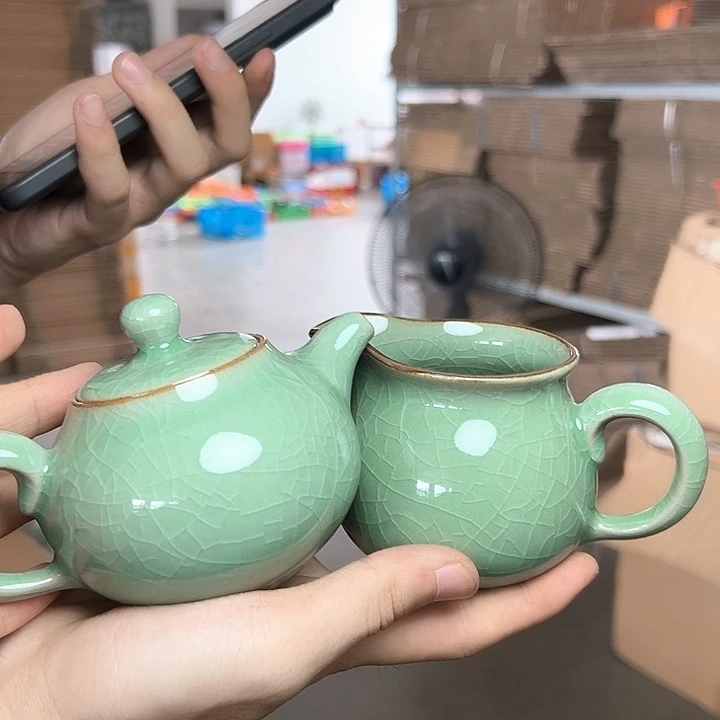龙泉云间青瓷小米茶器