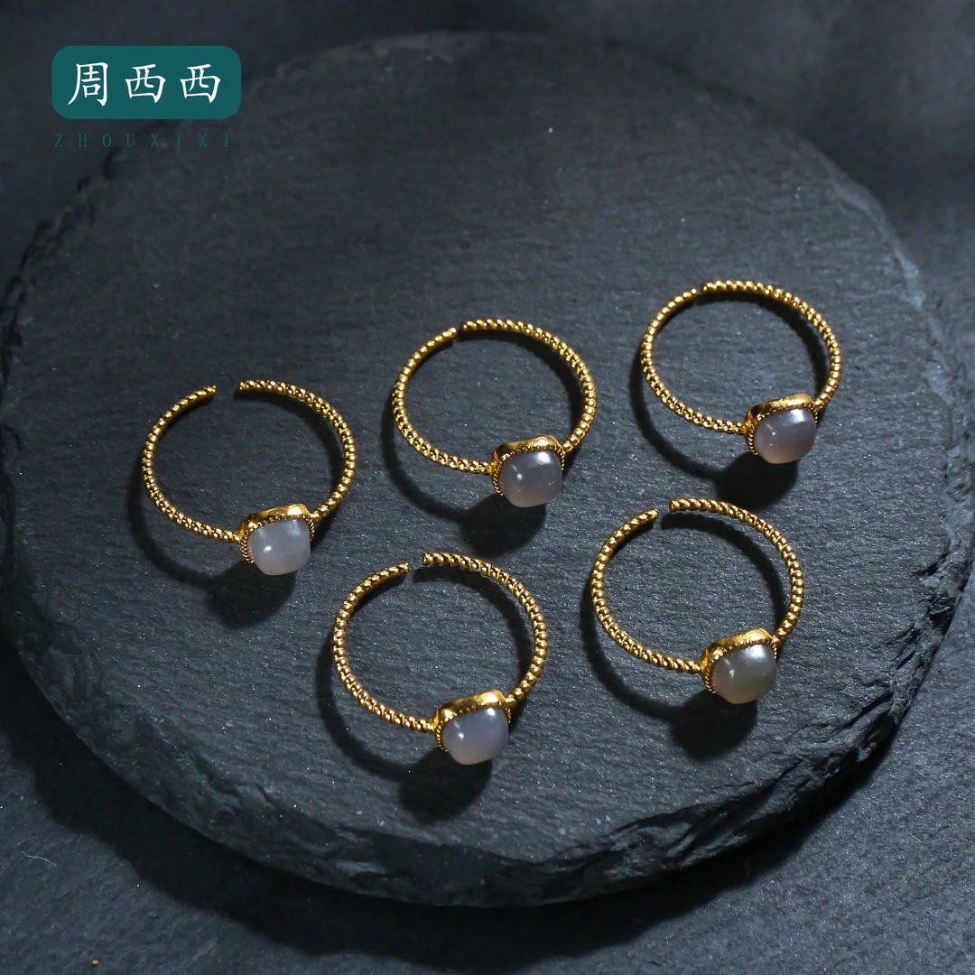 精美烟紫方糖戒指长0.7宽0.6高0.4经典百搭多样性发一16724