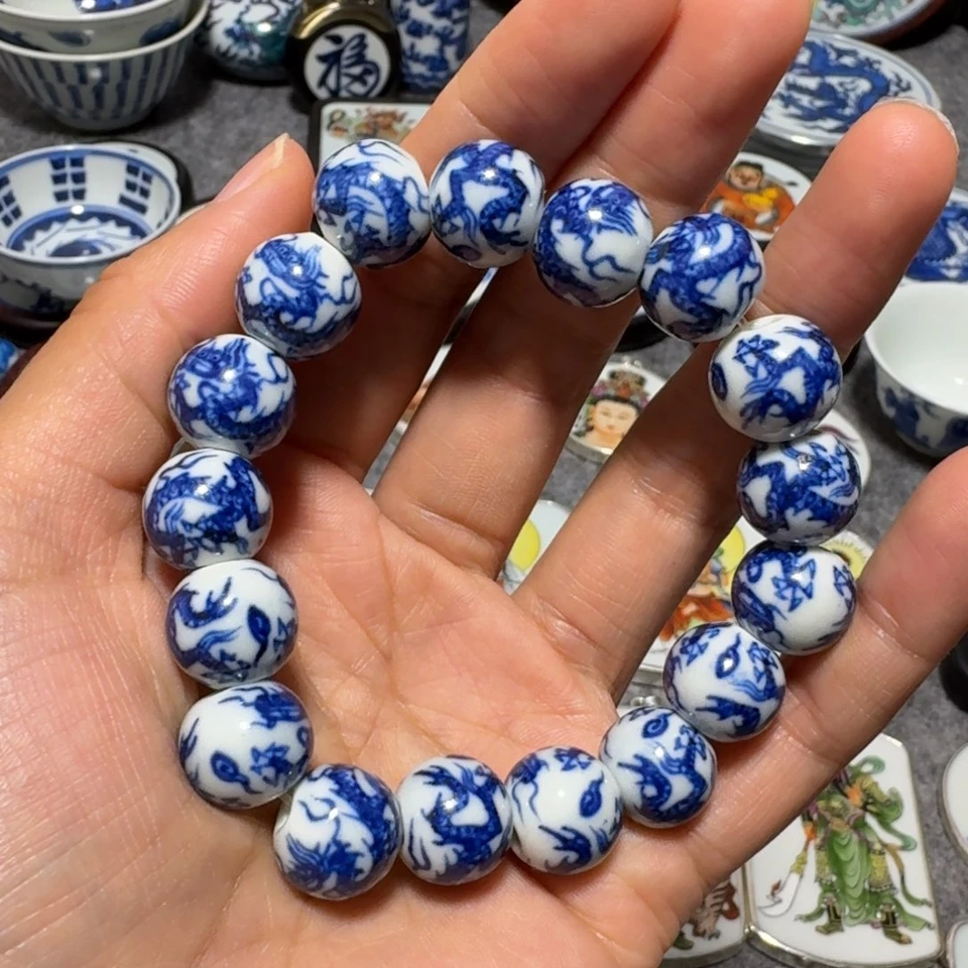 瓷片金*17颗龙珠一串