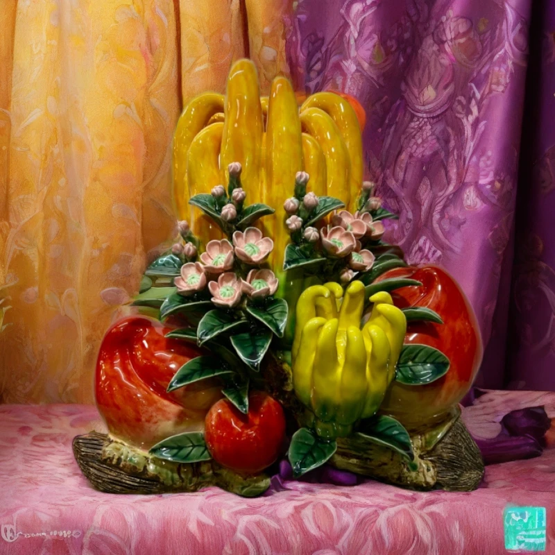 横财就手得心应手发财就手红桃大运佛手果高端水果摆件精品