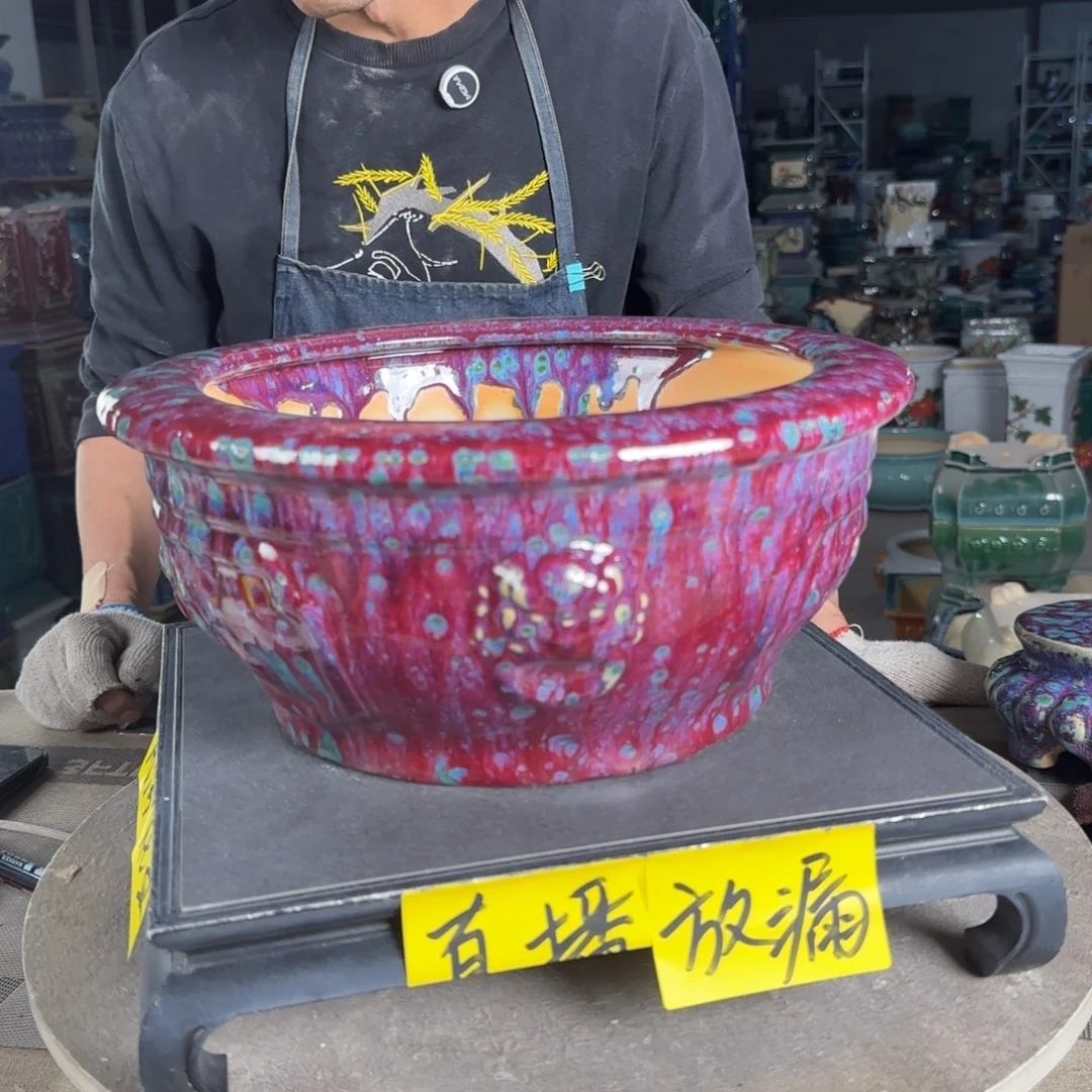 石湾花盆内口24，内深13