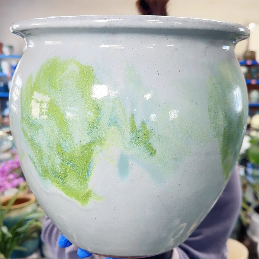 紫砂花盆高23口25