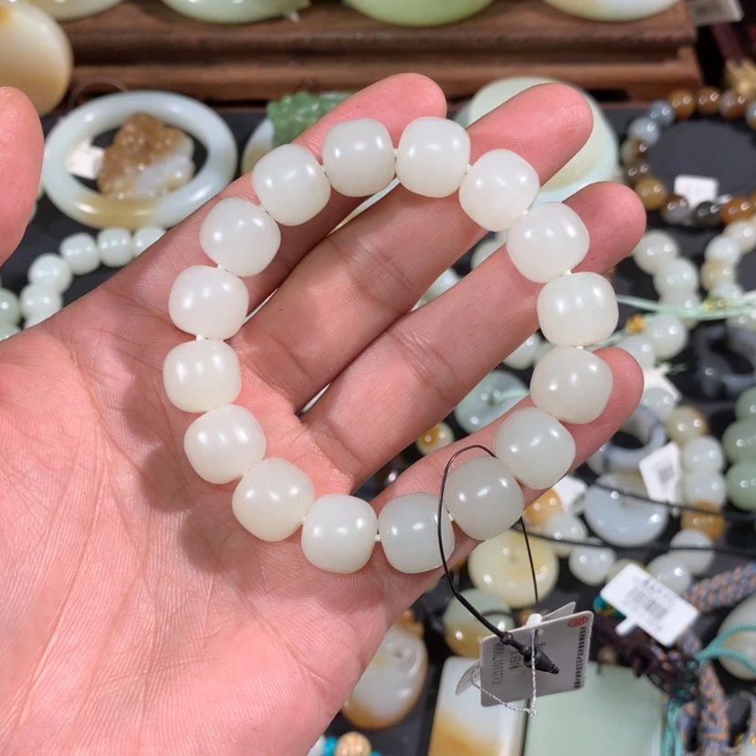 【闪购商品】和田玉手链未镶嵌新疆且末天泰矿白玉手串