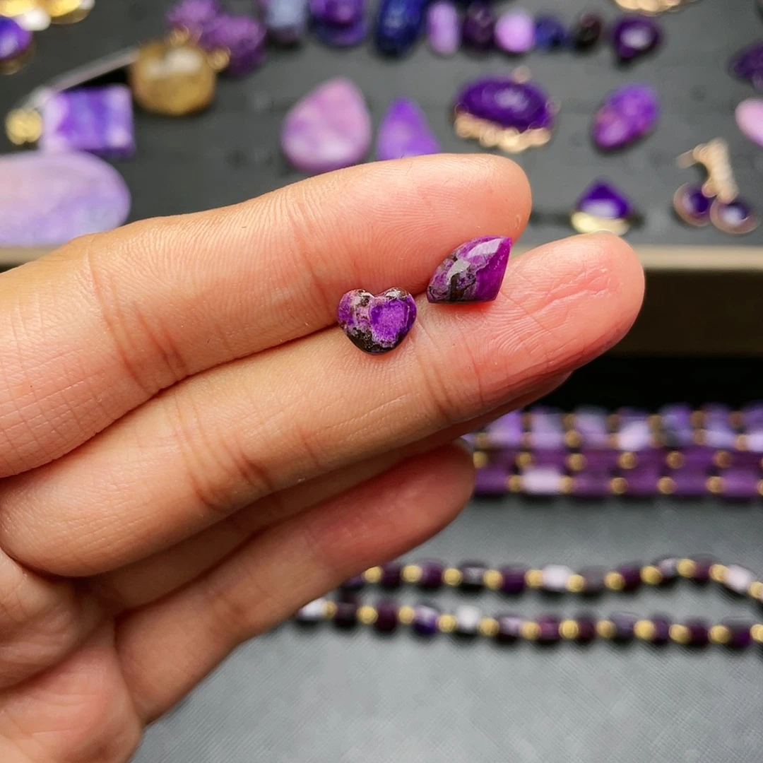 苏纪石（舒俱来）耳钉银S925镶嵌