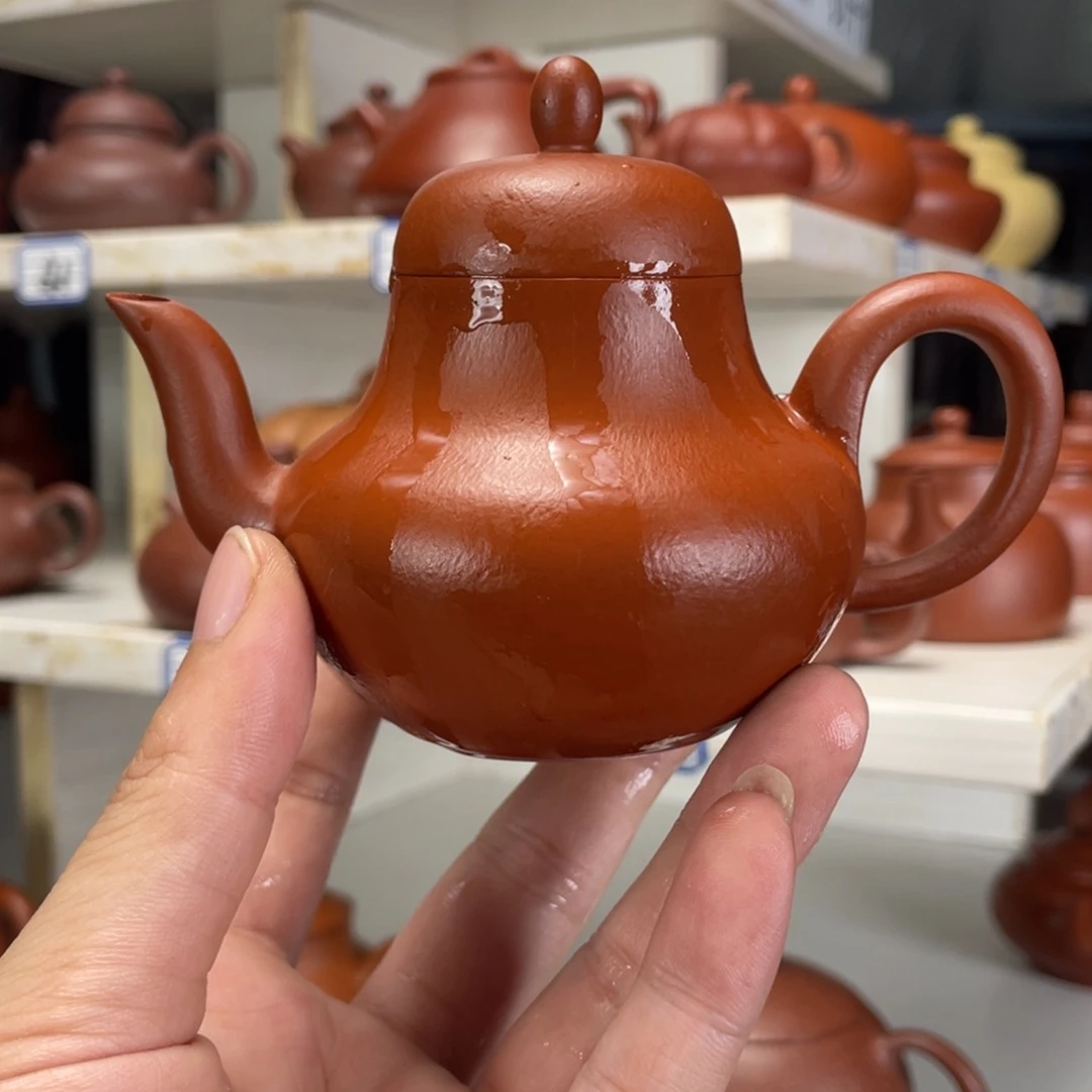 茶壶紫砂赵庄朱泥全手工130毫升