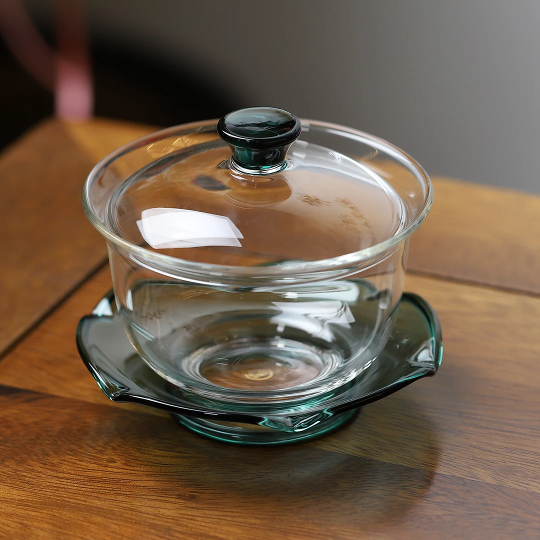 明信唐601盖碗玻璃三才盖碗茶具泡茶碗耐高温防烫高端盖碗耐热