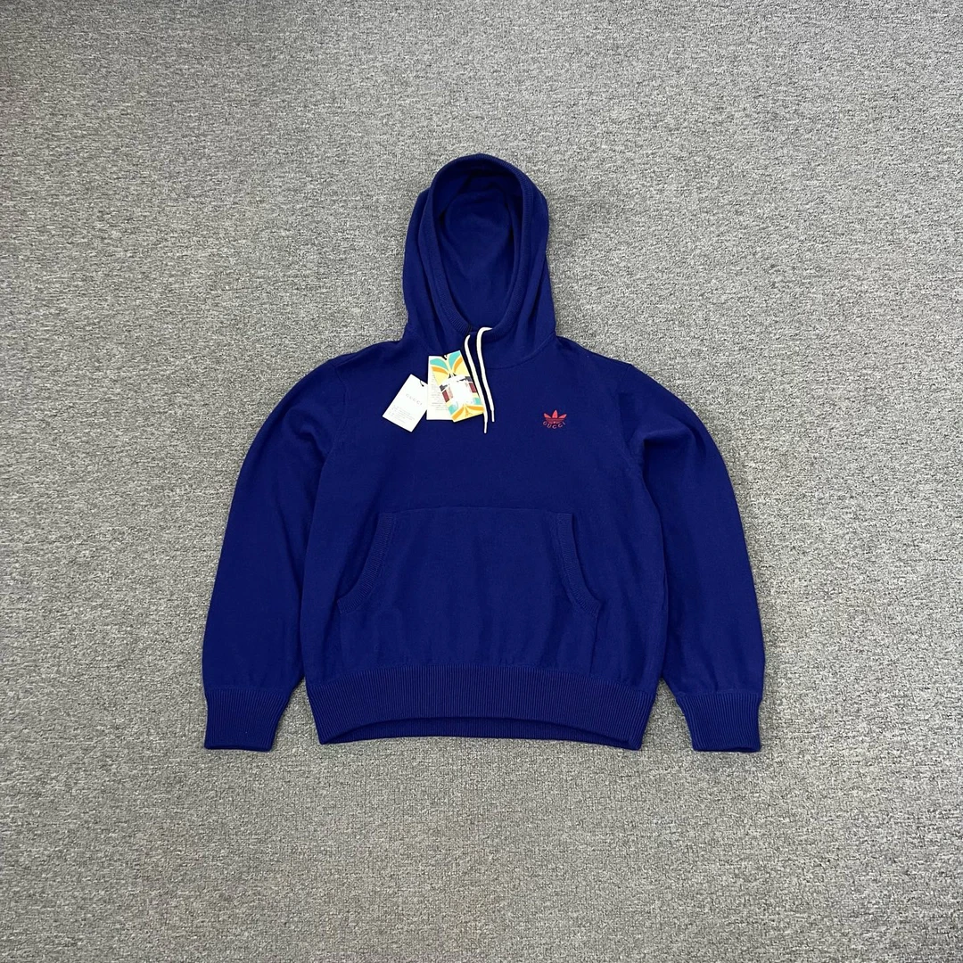 未使用 AMIPARIS Gucci 古驰 Adidas 联名款 针织连帽卫衣 S码