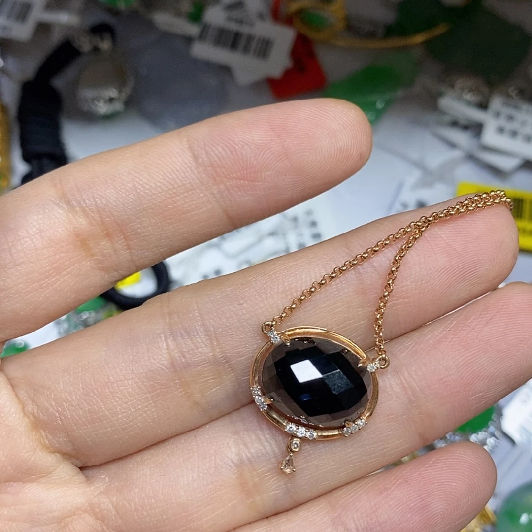 【闪购商品】颈饰18K金镶嵌翡翠l**y项链