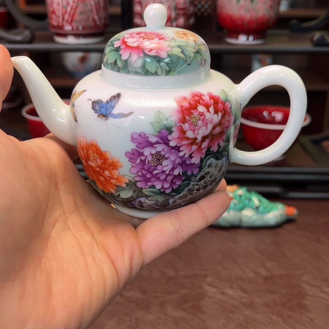 陶杯子景德镇陶东方陶瓷杯子壶盖碗