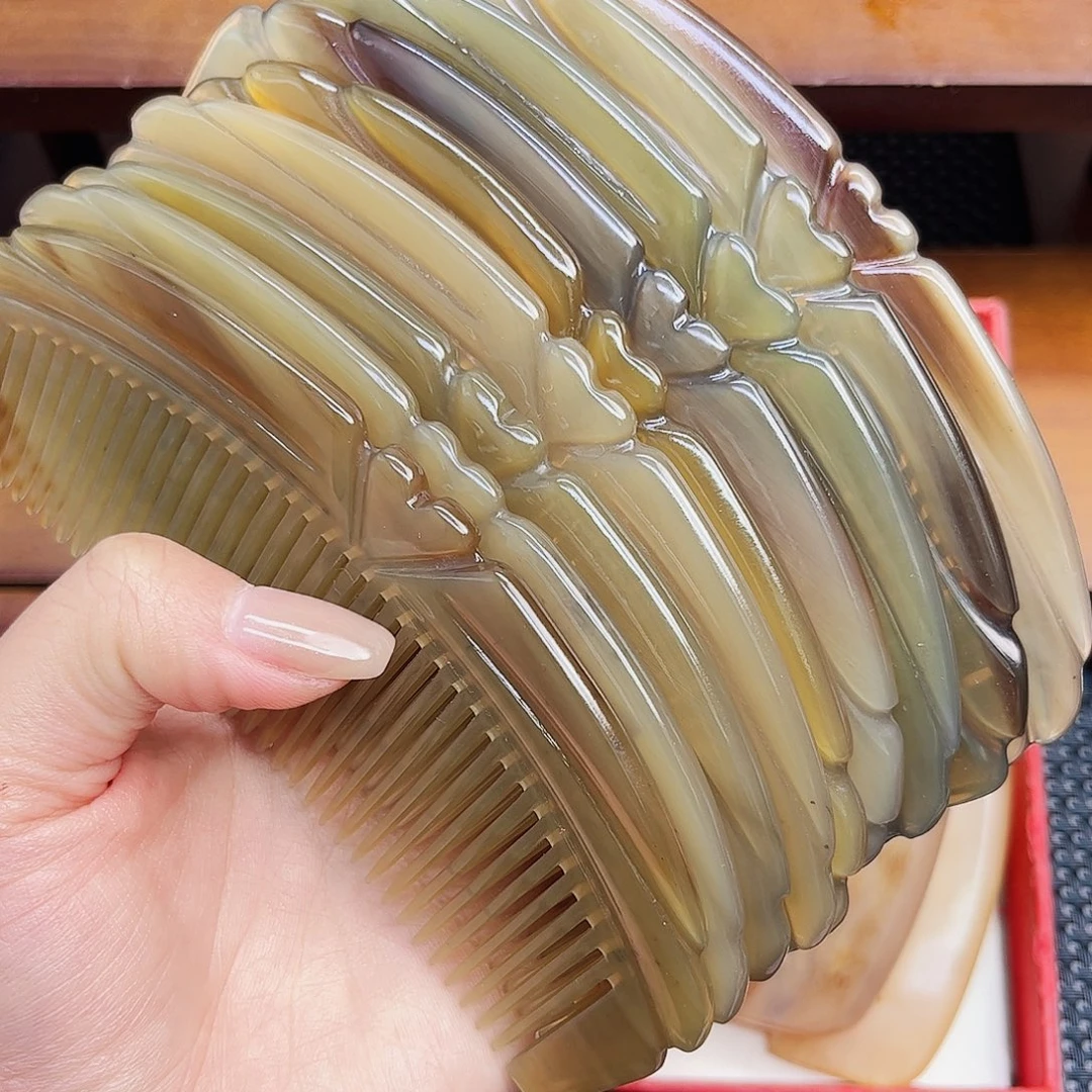 纯牛角手工制作牛角梳
