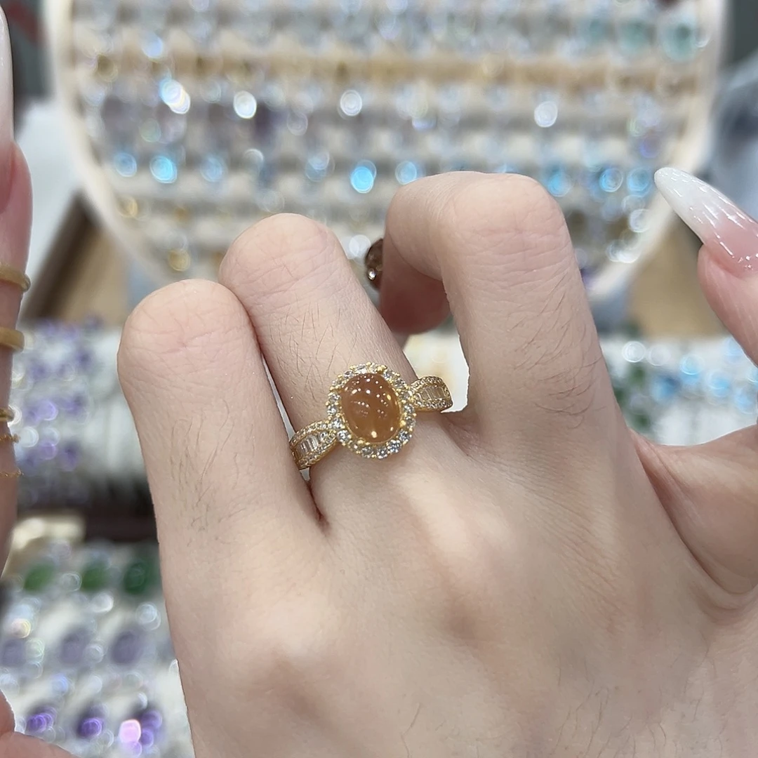 黄晶银S925镶嵌戒指