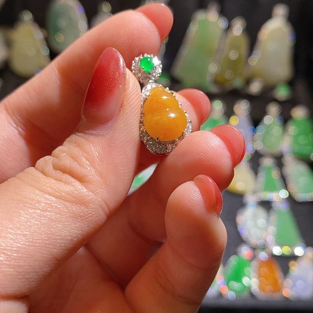 颈饰银S925镶嵌翡翠天然翡翠