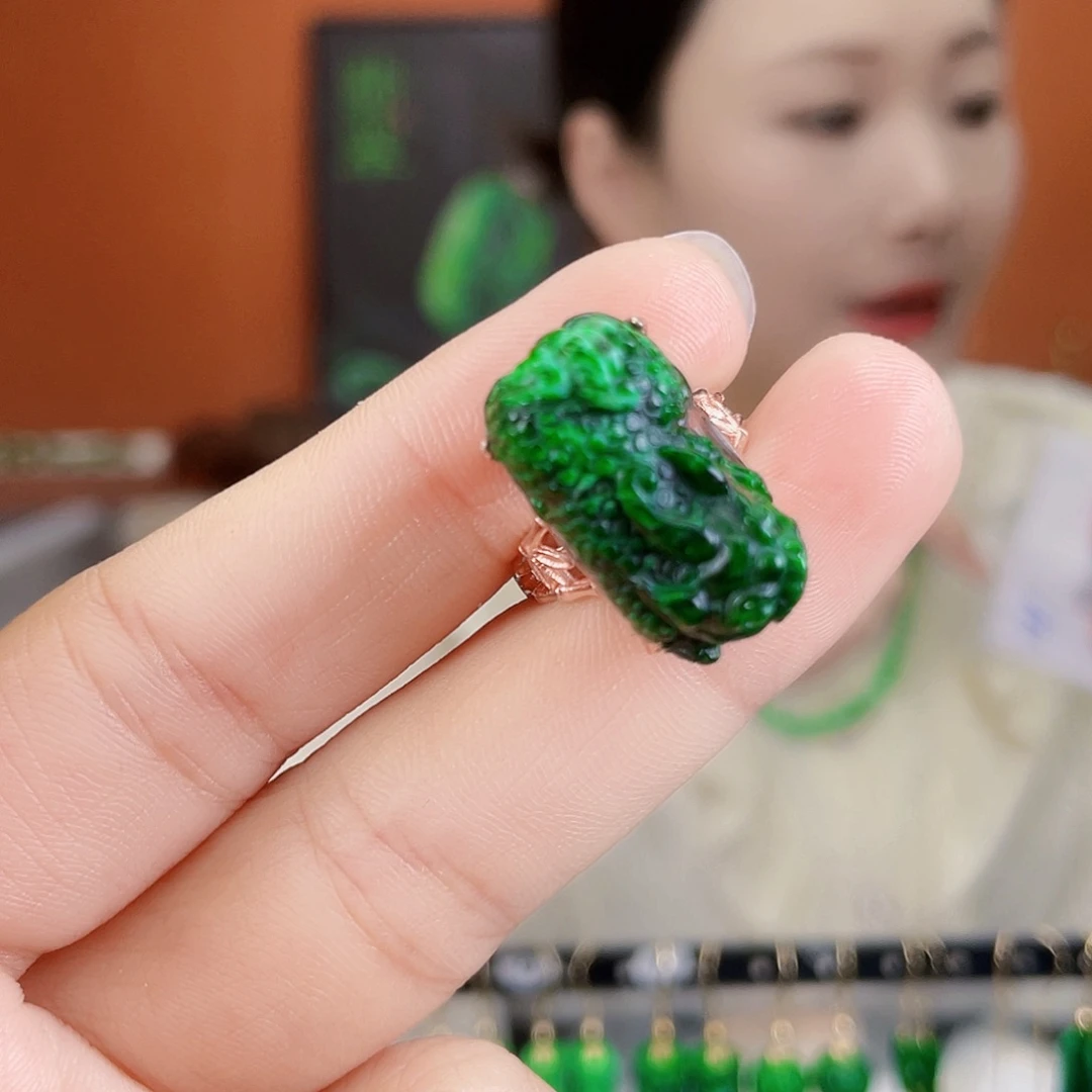 翡翠银S925镶嵌耳饰