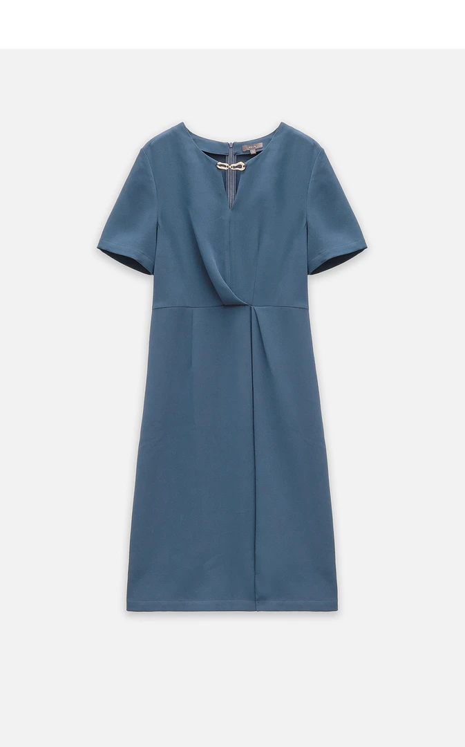 SIVEEN夏季时尚蓝色解构醋酸西装连衣裙