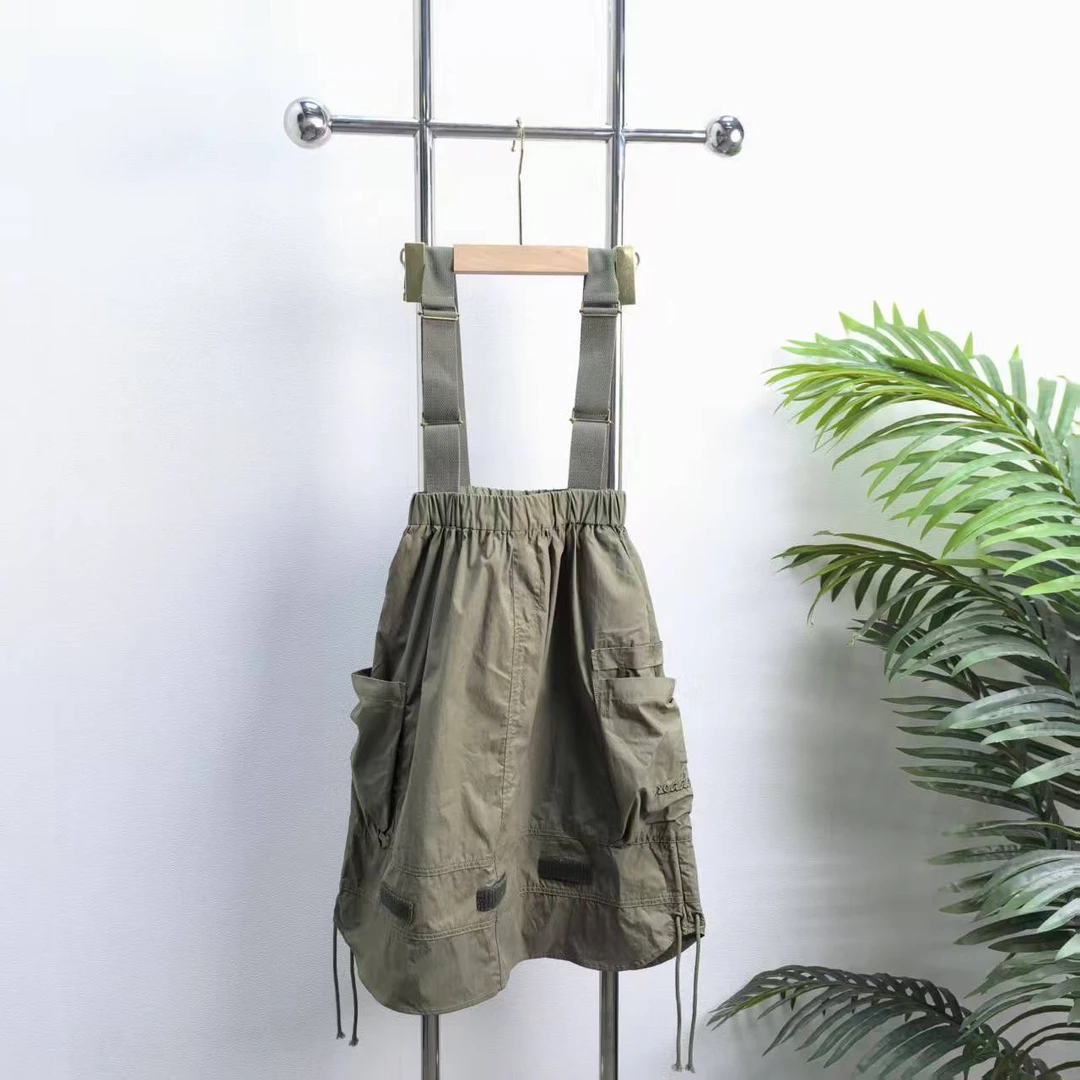 【5007L】军绿色背带裙B7-5