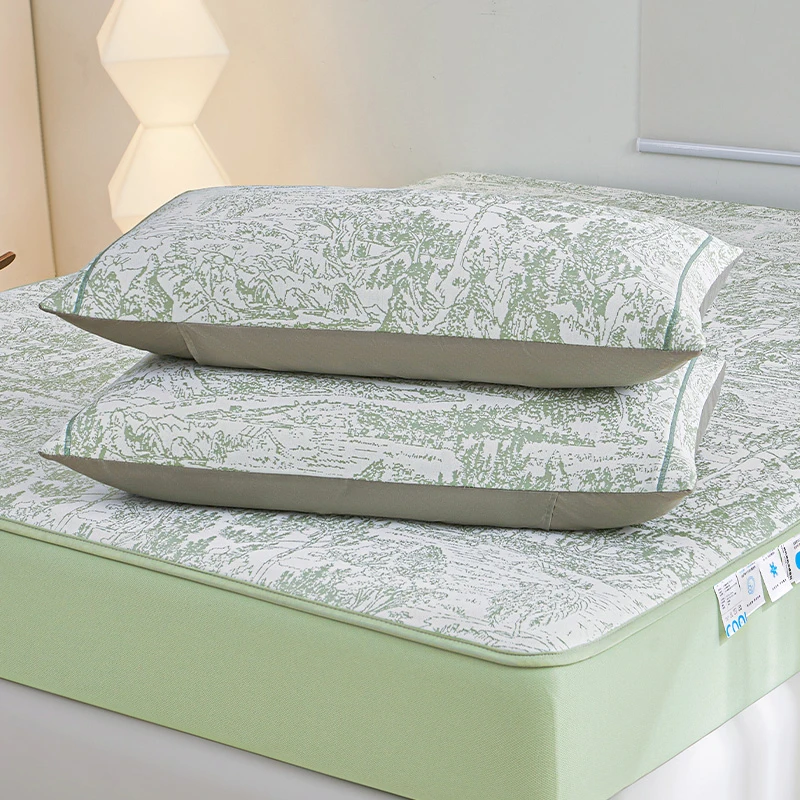 夏季冰丝凉席枕头套装一对装家用凉感枕芯内胆套48cmx74cm儿童