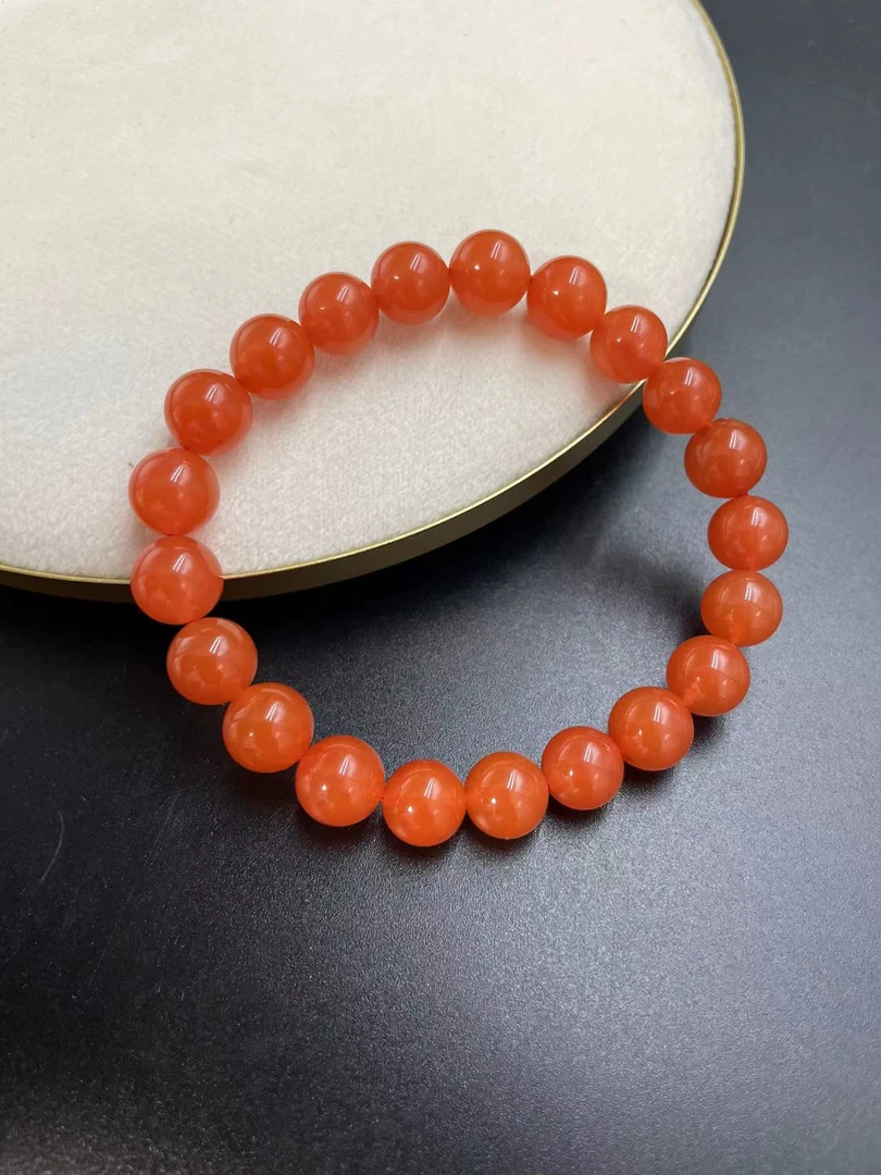 ［宏瑞南红］保山滴水洞（顶）11.5mm+圆珠串多样性发其一