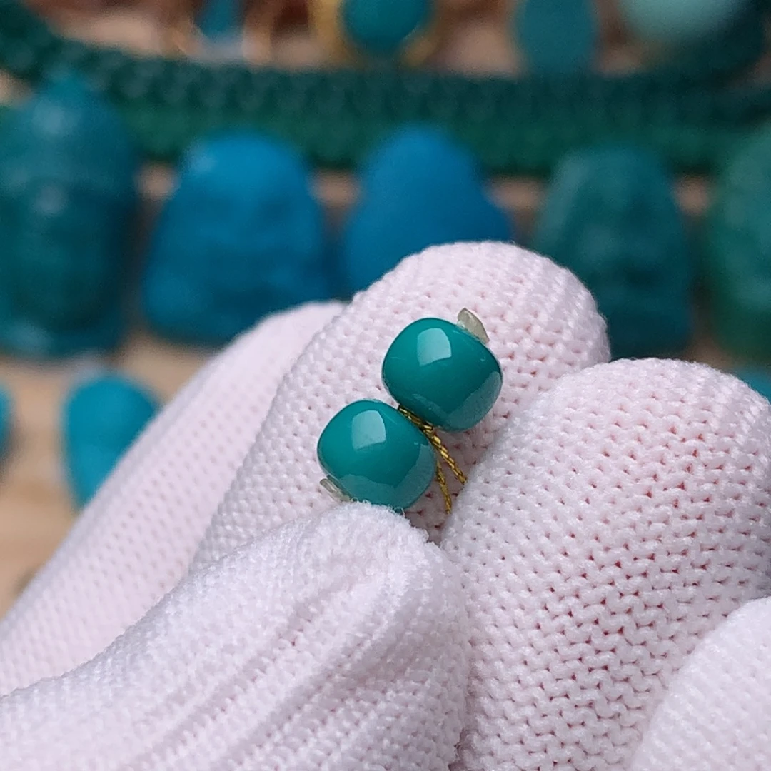 未镶嵌绿松石珠宝奇石6mm