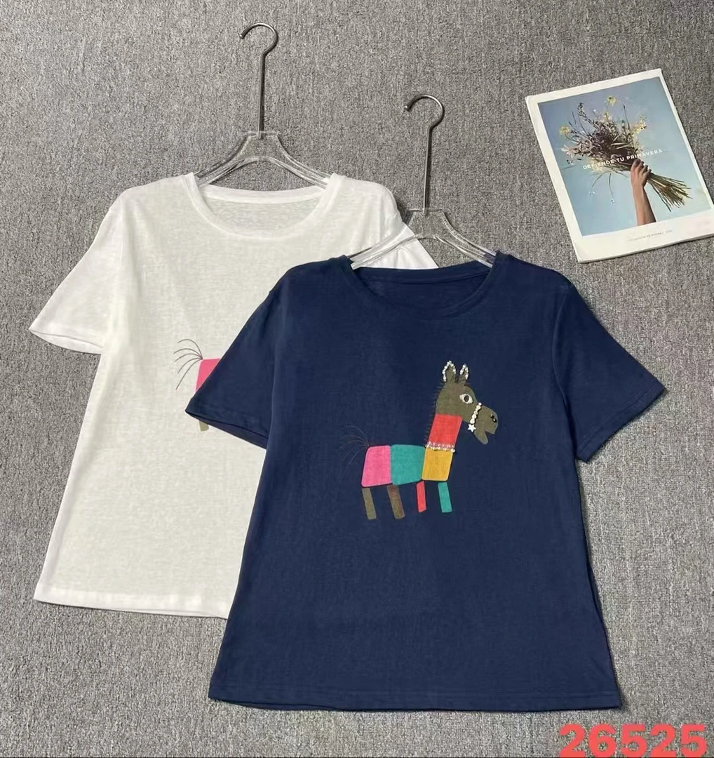 26525常规款短袖圆领T恤女款南油t恤潮流大版宽松慵懒风