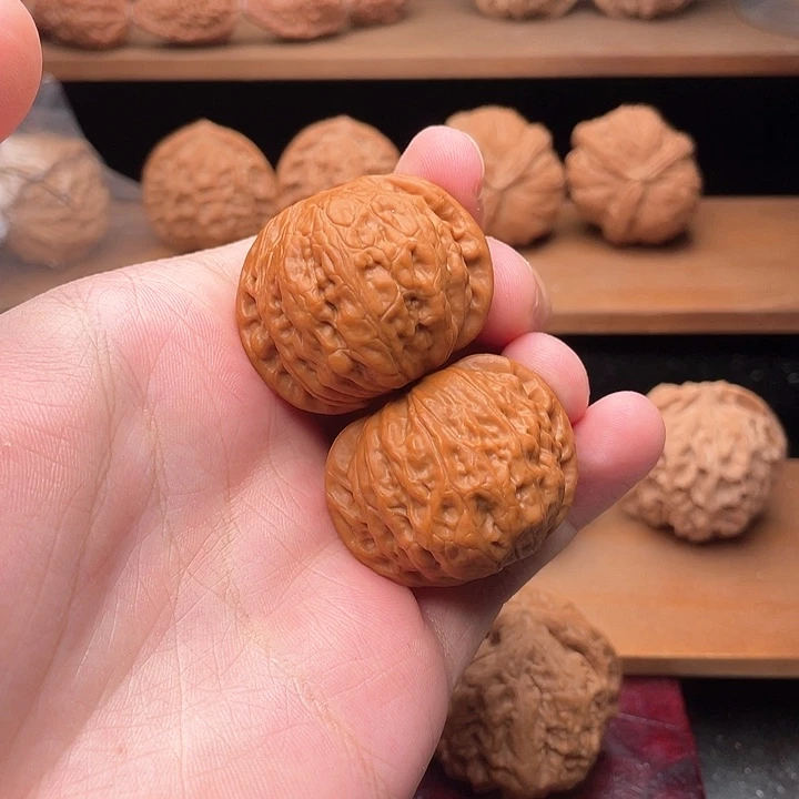 吊坠文玩核桃38边肚红皮全品铁锤37克