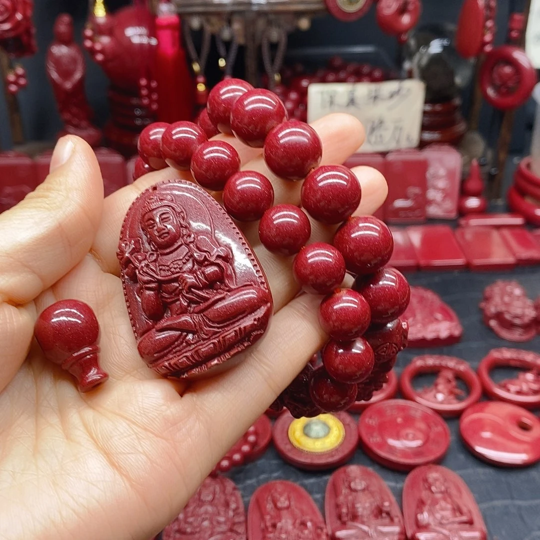 天然辰砂4颗卡12卡14一颗卡12三通马本命经典