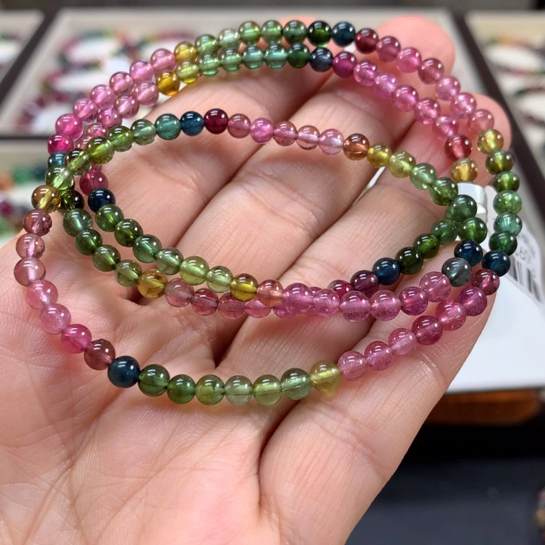 碧玺未镶嵌手链4:4左右