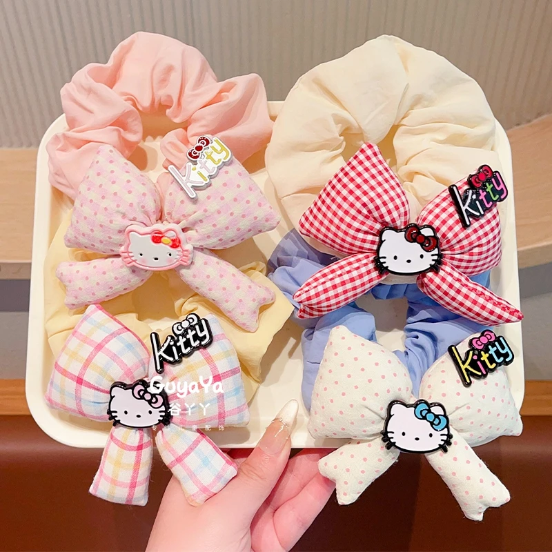 儿童大肠发圈可爱凯蒂猫蝴蝶结发饰小女孩发绳丸子头头花头绳头饰