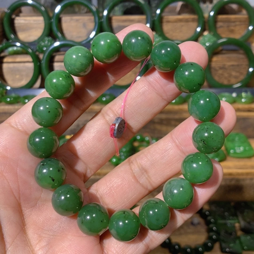 【闪购商品】吊坠(不含链)未镶嵌和田玉加拿大碧玉手串 12