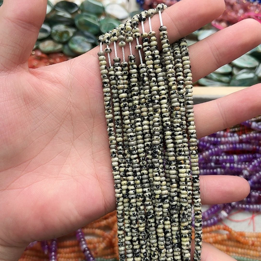 玛瑙/玉髓未镶嵌珠宝半成品2×4斑点算盘一条