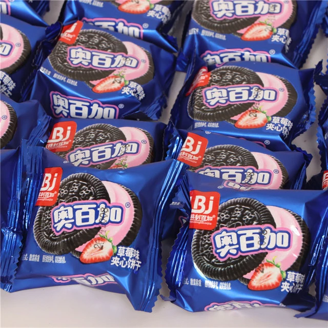 利百加饼干奥百加草莓味夹心饼干独立包装饼干办公室休闲零食小吃
