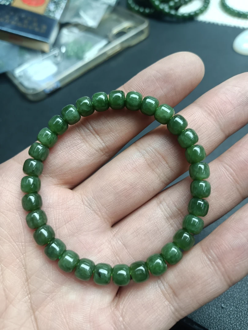 天然和天玉碧玉直切手串