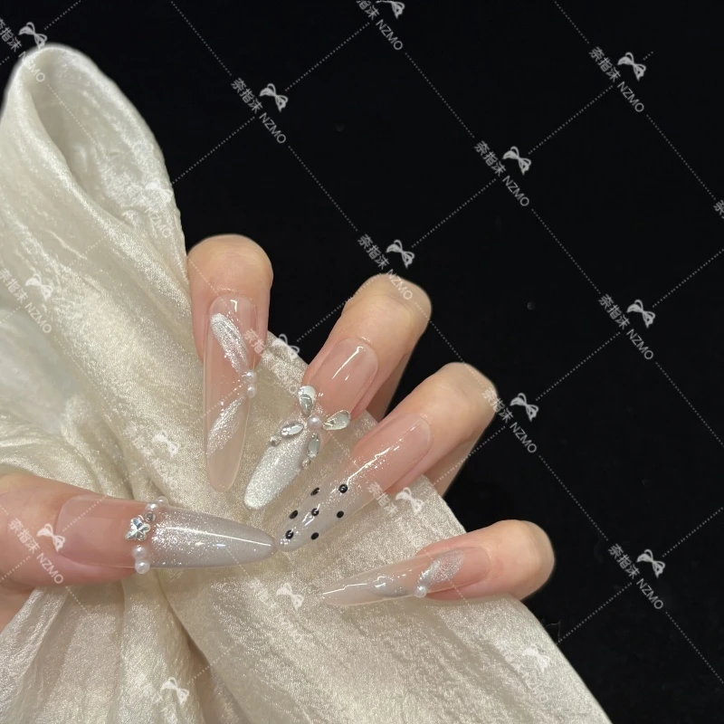 【K2031】冰透气质百搭手工穿戴甲温柔纯欲美甲