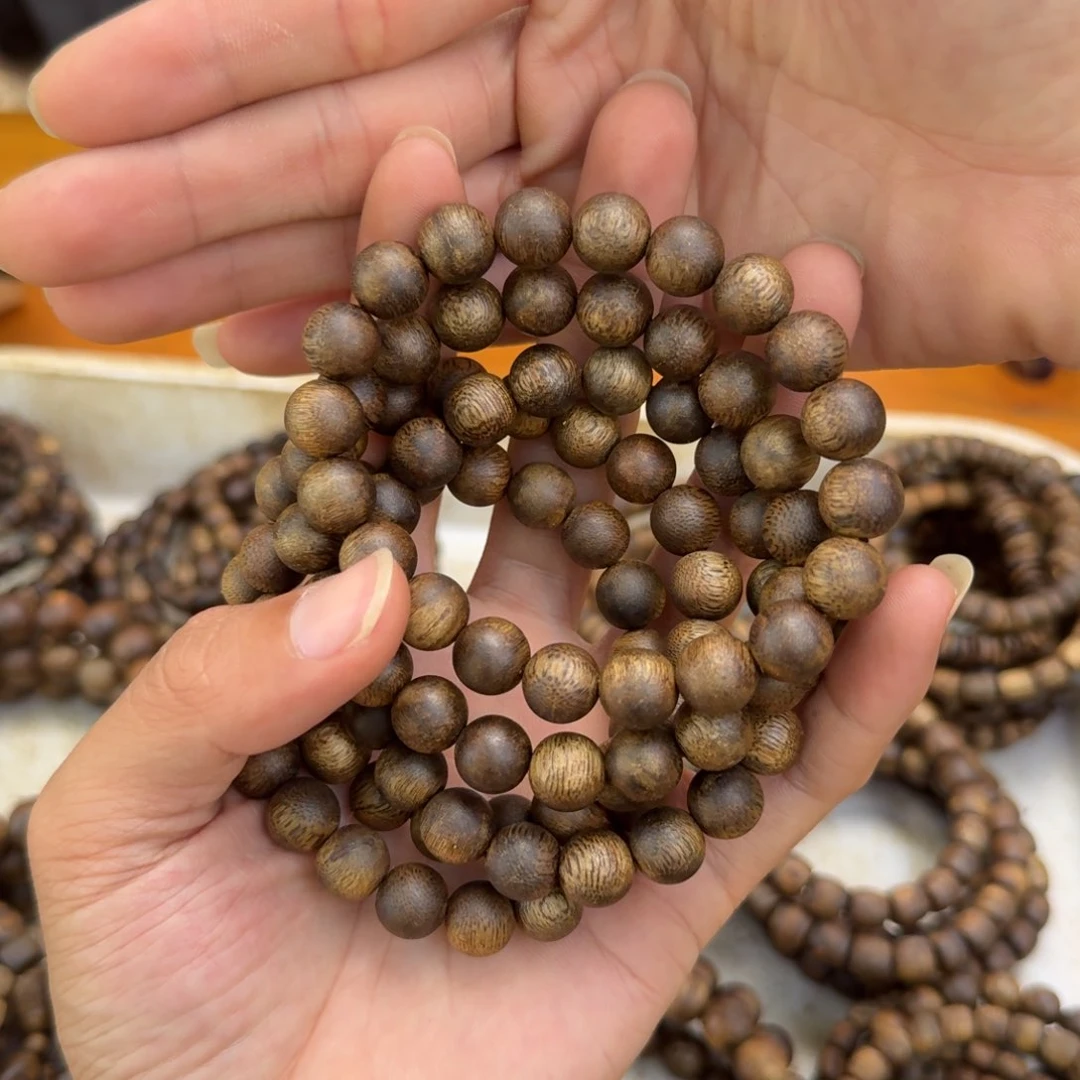 沉香手串单圈1.0乌身圆叶7克多样性发一