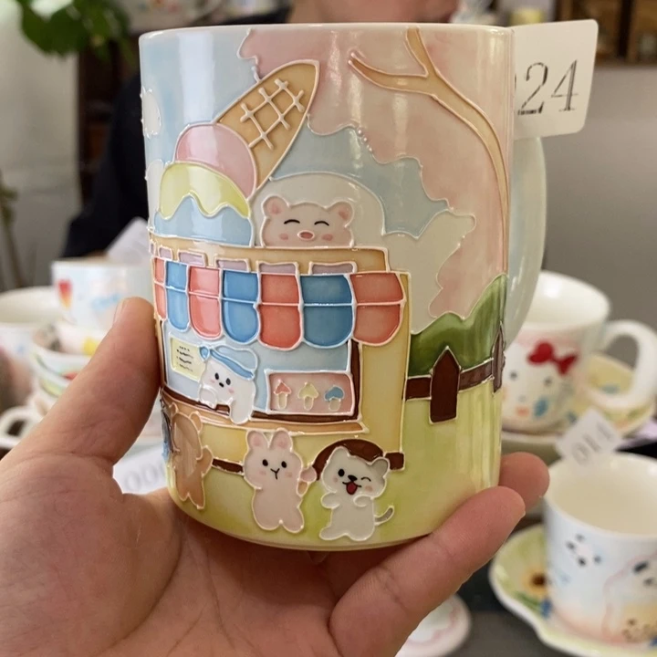 瓷片景德镇釉下彩手绘