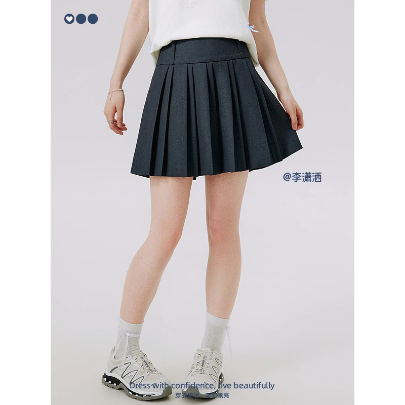 李潇洒微胖大码u系学院重工压褶半身裙女时髦修身显瘦西装短裙