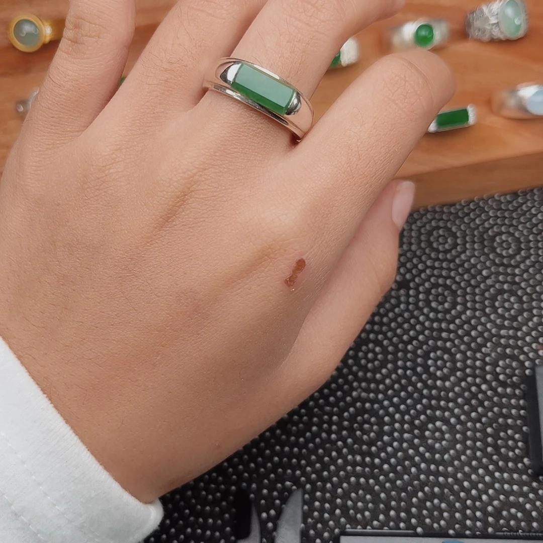 @***%翡翠银S925镶嵌戒指
