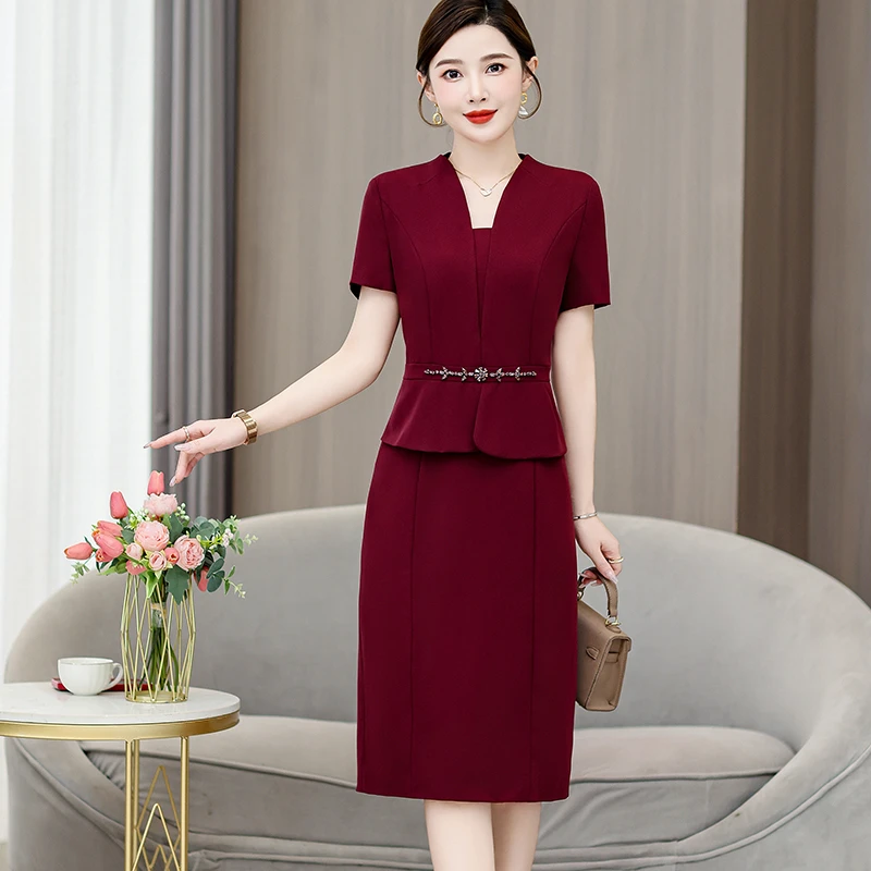 喜婆婆婚宴装礼服假两件高贵2025年夏季新款妈妈高端洋气平时可穿