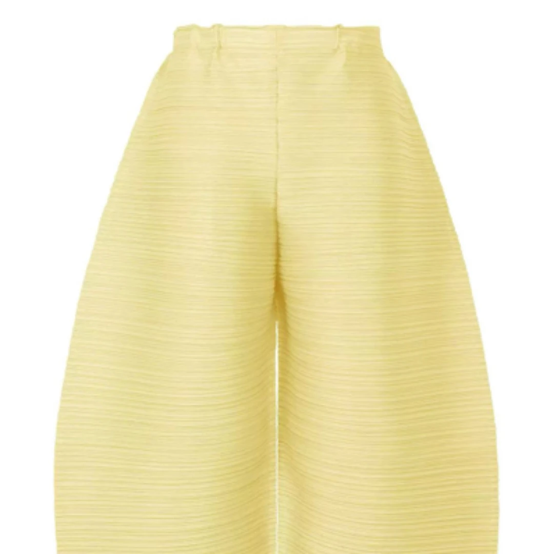 原版褶皱横纹阔腿裤