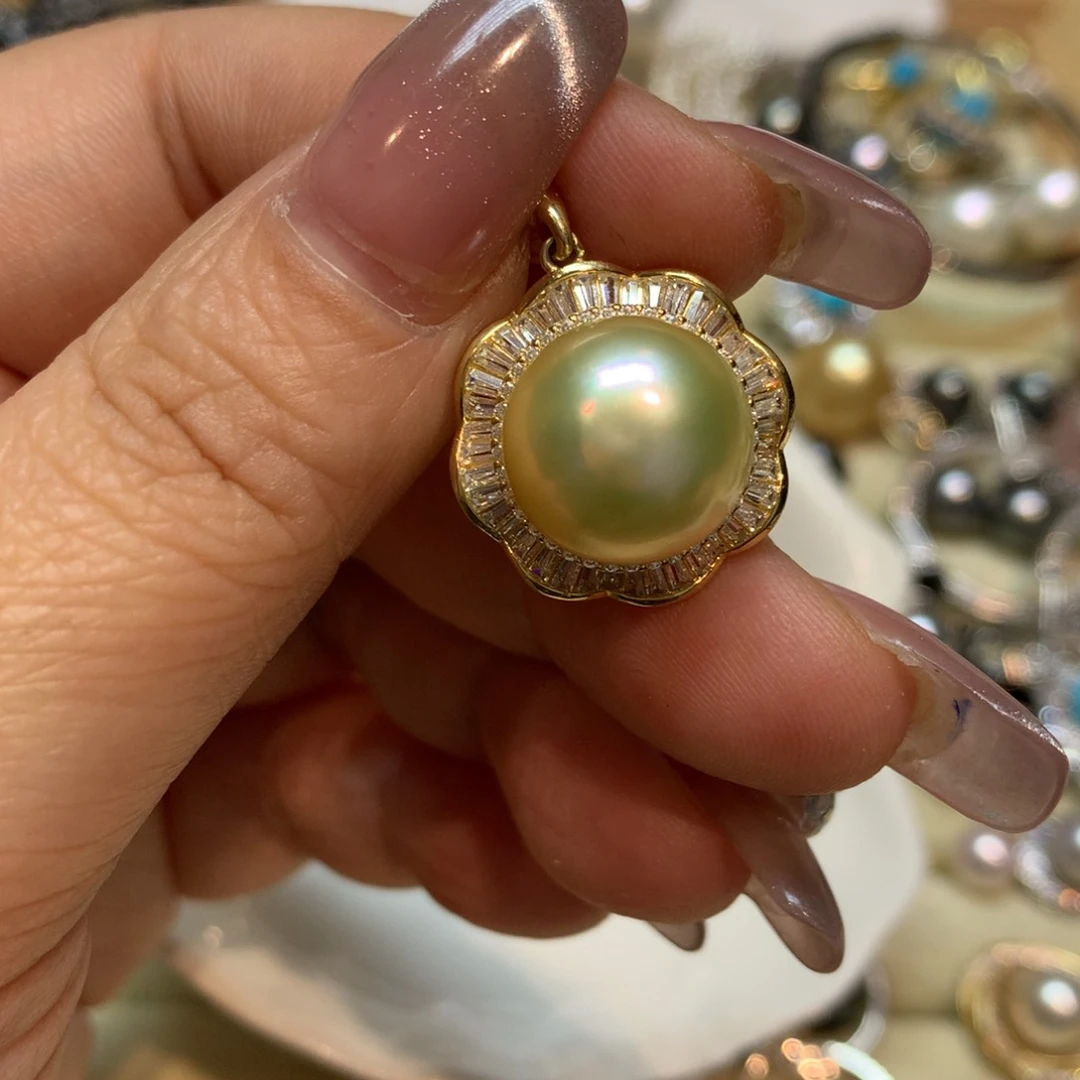 海水珍珠颈饰银S925镶嵌