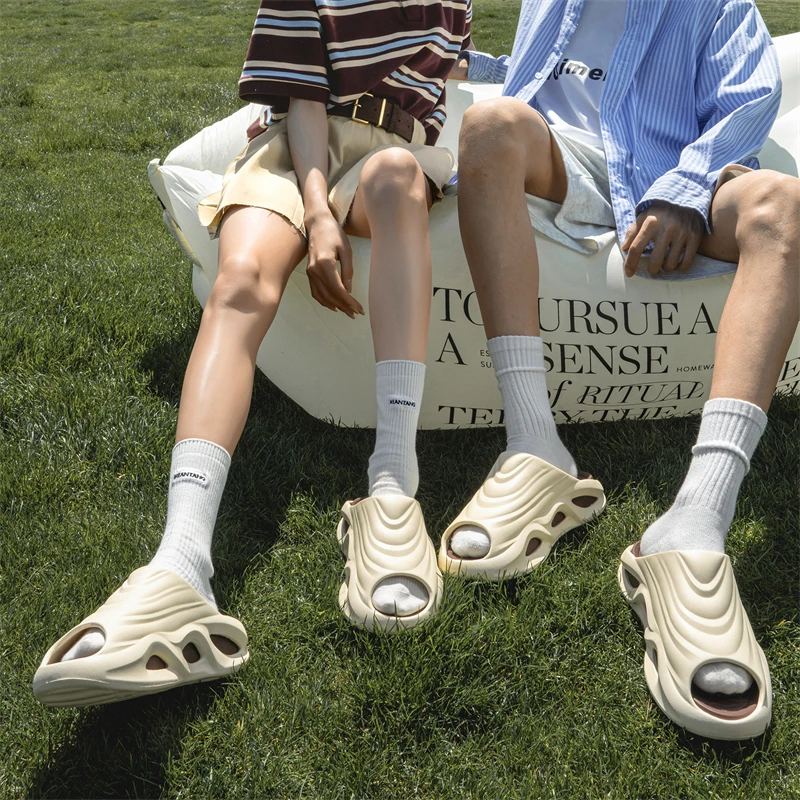 2025新款外穿休闲情侣运动拖鞋厚底防滑耐磨一字凉鞋半拖大码两用