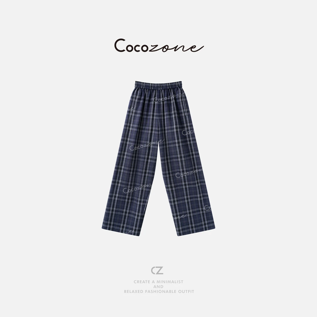 COCO ZONE 刘一一【100棉】经典撞格图案简约通勤风休闲裤 CD1A1206