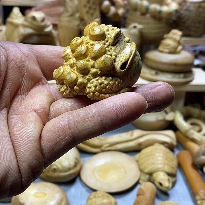 竹根雕小悟道手把件