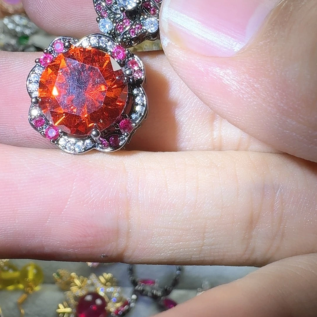 芙蓉石戒指银S925镶嵌