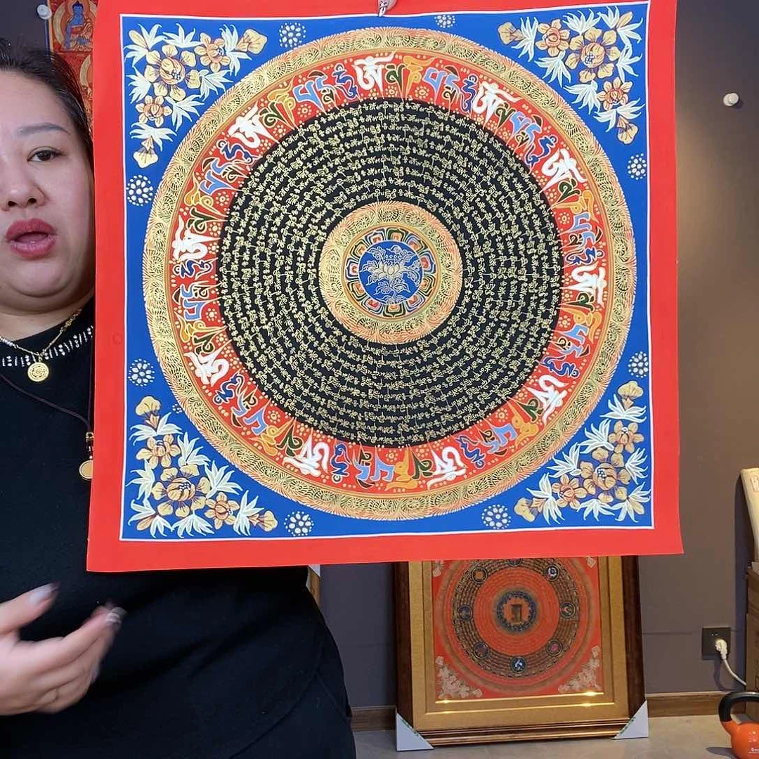 装裱画尼泊尔手绘唐卡画芯