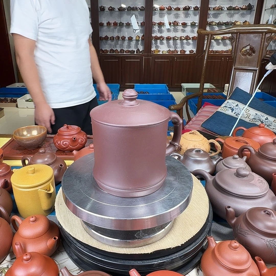 紫砂茶壶盖杯紫泥