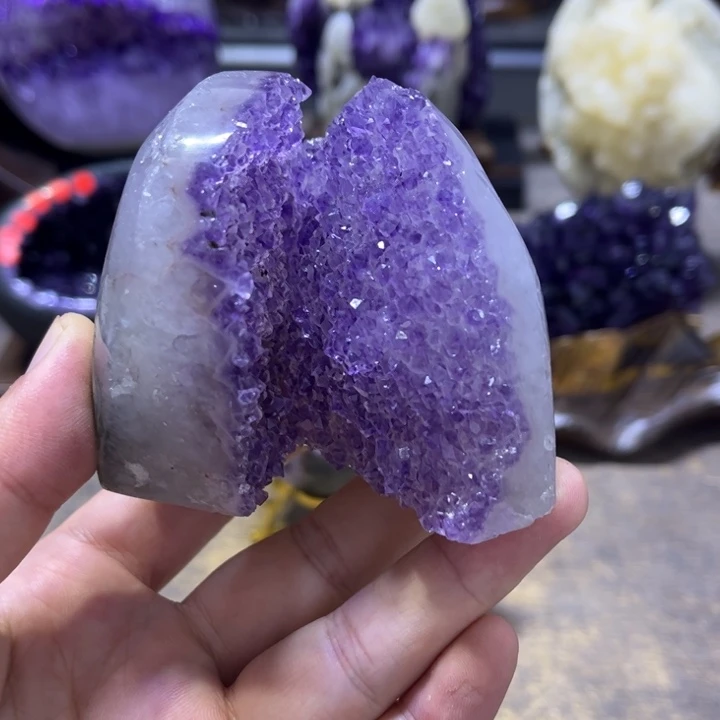 紫晶珠宝半成品未镶嵌